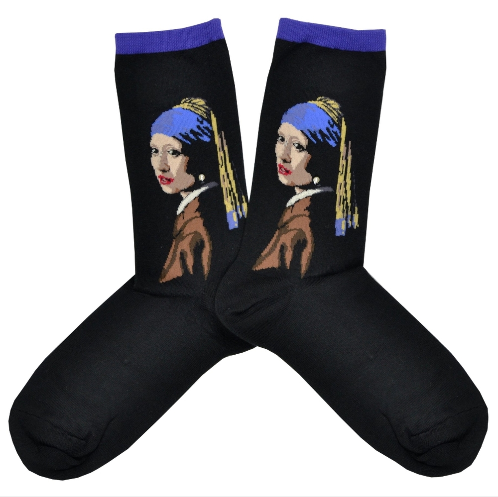 HOTSOX Vermeer's Girl With A Pearl Earring Crew Socks - Picture 2 of 9